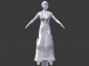 Woman in a Dress 044 3D Model