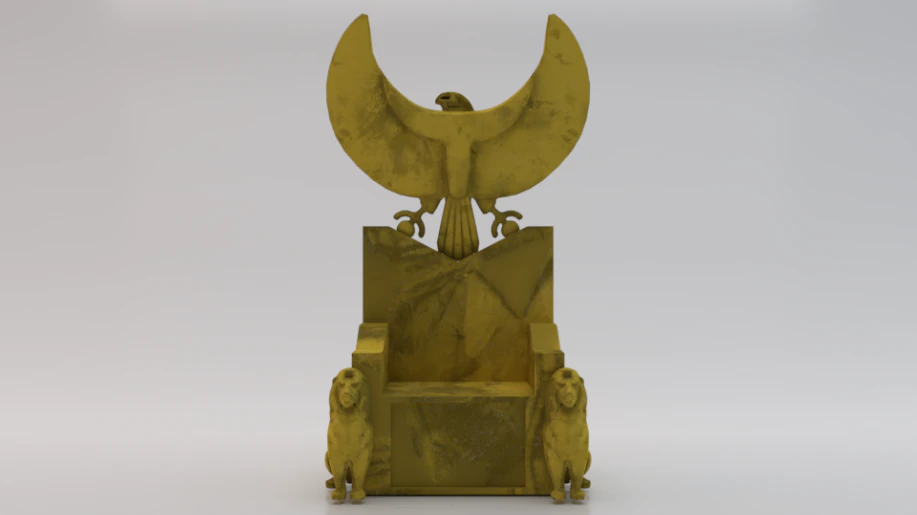古埃及的幻想王座 - 法老王的王座 01 3D 模型 .c4d .max .obj .3ds .fbx .stl .blend 