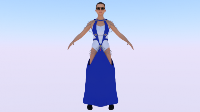 Woman in a Dress 045 3D 모델 .c4d .max .obj .3ds .fbx .stl .blend 
