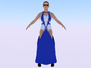 3D girl outfit cyberpunk futuristic woman clothes 3D model