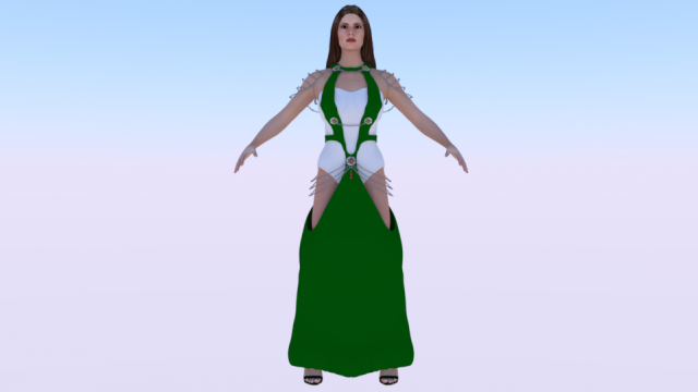 Woman in a Dress 048 3D Модель .c4d .max .obj .3ds .fbx .stl .blend 