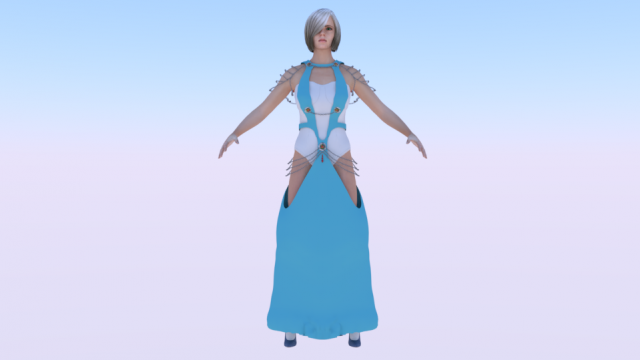 Woman in a Dress 050 Modelo 3D .c4d .max .obj .3ds .fbx .stl .blend 