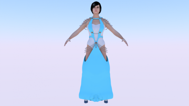 Woman in a Dress 051 Modelo 3D .c4d .max .obj .3ds .fbx .stl .blend 
