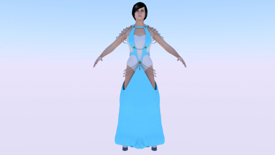Woman in a Dress 051 3D Model .c4d .max .obj .3ds .fbx .stl .blend 
