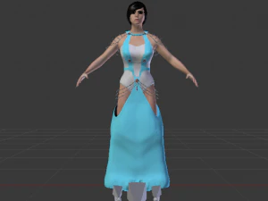 Woman in a Dress 051 3D Model