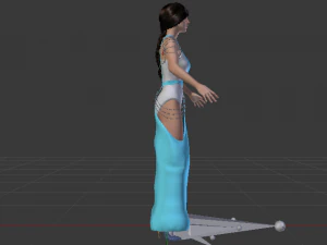 Woman in a Dress 051 3D Model