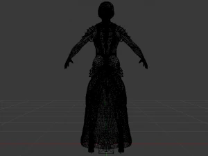 Woman in a Dress 051 3D Model