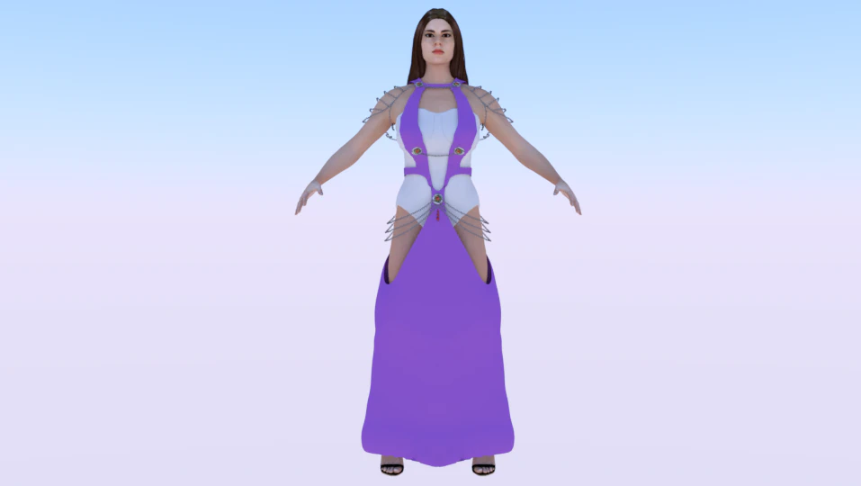 Woman in a Dress 052 3D Model .c4d .max .obj .3ds .fbx .stl .blend