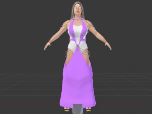 Woman in a Dress 052 3D Model