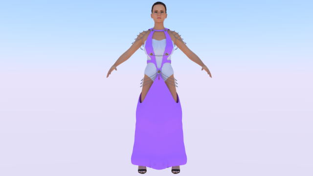 Woman in a Dress 053 Modelo 3D .c4d .max .obj .3ds .fbx .stl .blend 