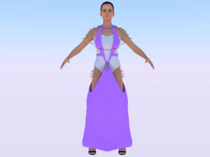 Frau in einem Kleid 053 3D Modell