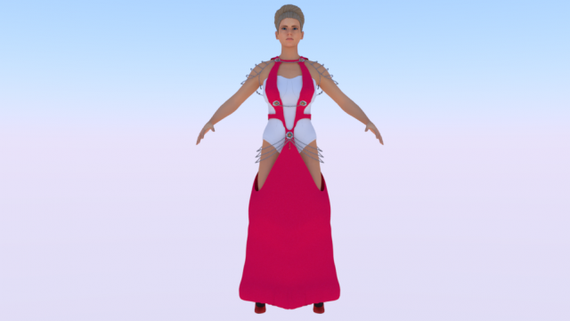 Woman in a Dress 054 3D Model .c4d .max .obj .3ds .fbx .stl .blend 