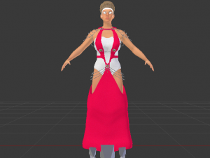 Woman in a Dress 054 3D Model