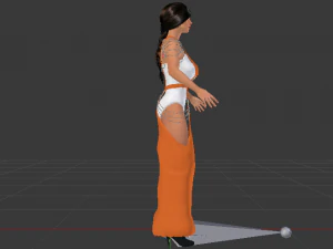 Woman in a Dress 055 3D Model