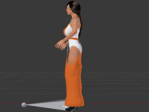 Woman in a Dress 055 3D Model