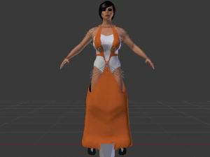Woman in a Dress 055 3D Model