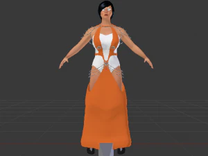 Donna in abito 056 Modello 3D