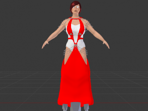Woman in a Dress 057 Model 3D