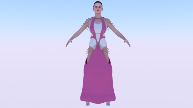 Woman in a Dress 059 3D Model .c4d .max .obj .3ds .fbx .stl .blend 