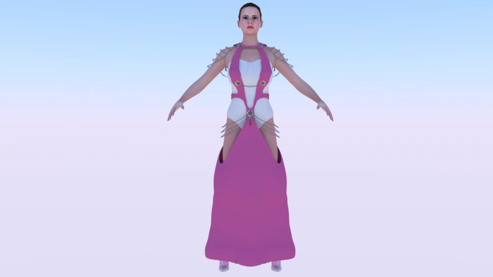 Woman in a Dress 059 3D Model .c4d .max .obj .3ds .fbx .stl .blend 