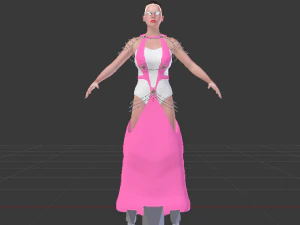 Woman in a Dress 059 3D Model