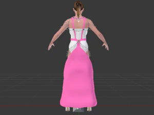 Woman in a Dress 059 3D Model