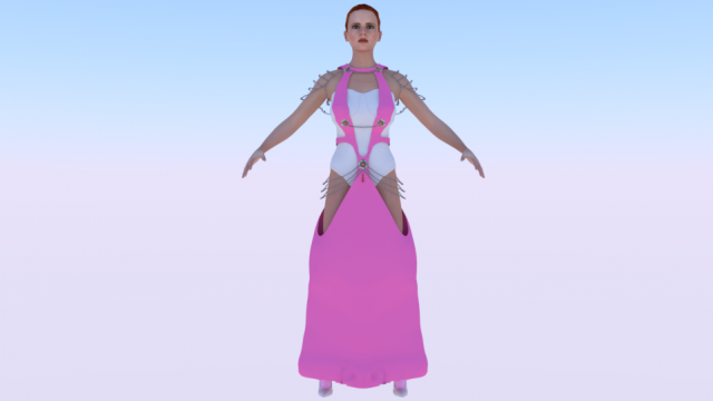 Woman in a Dress 060 Model 3D .c4d .max .obj .3ds .fbx .stl .blend 