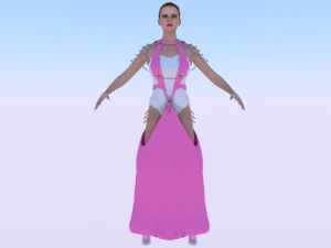 Femme en robe 060 Modèle 3D