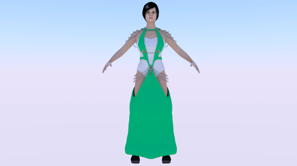 Woman in a Dress 061 3D Model .c4d .max .obj .3ds .fbx .stl .blend 