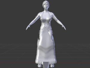 Woman in a Dress 061 3D Model