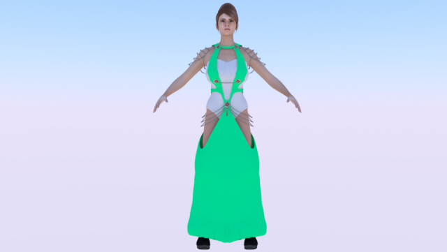 Woman in a Dress 062 3D Model .c4d .max .obj .3ds .fbx .stl .blend 