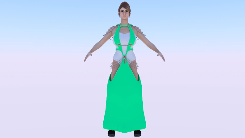 Woman in a Dress 062 3D Model .c4d .max .obj .3ds .fbx .stl .blend