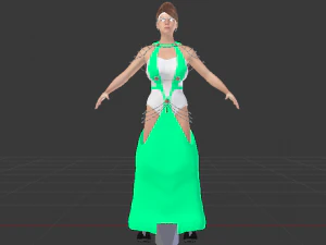 Woman in a Dress 062 3D Model