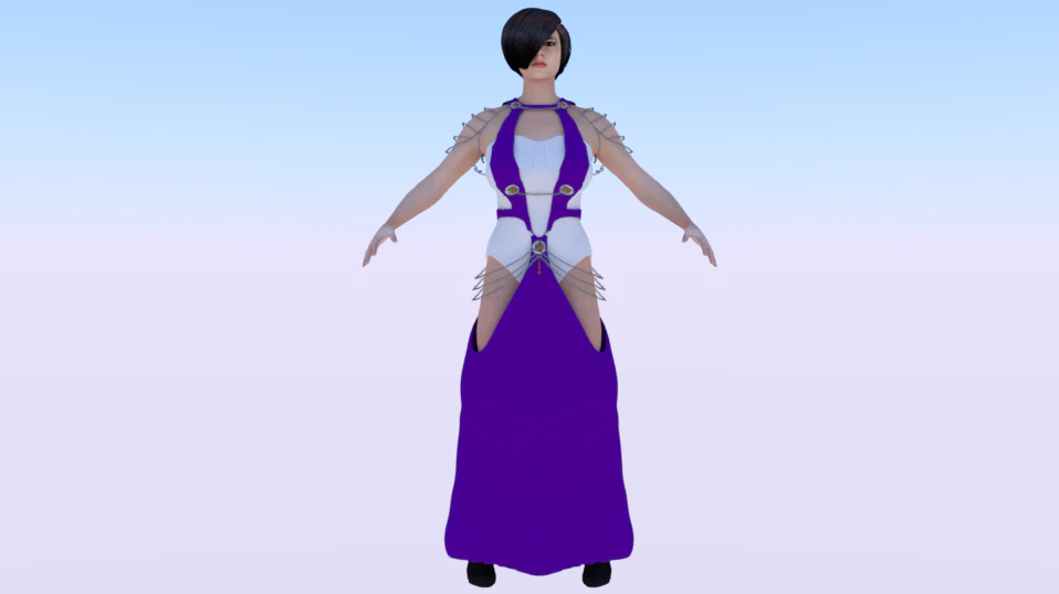 Woman in a Dress 063 3D Model .c4d .max .obj .3ds .fbx .stl .blend 