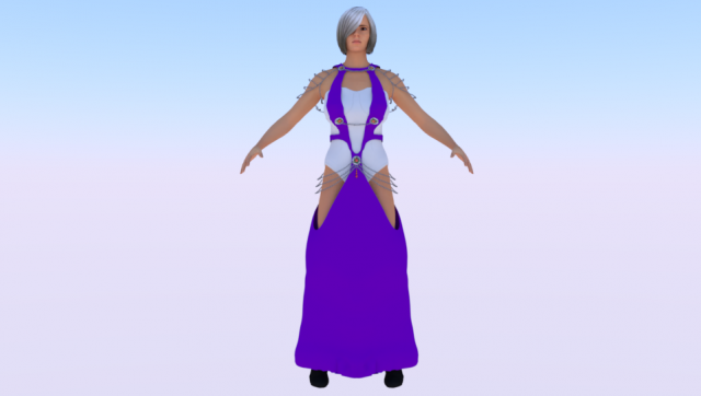 Woman in a Dress 064 3D Model .c4d .max .obj .3ds .fbx .stl .blend 