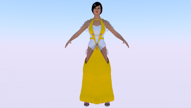 Woman in a Dress 065 3D Model .c4d .max .obj .3ds .fbx .stl .blend