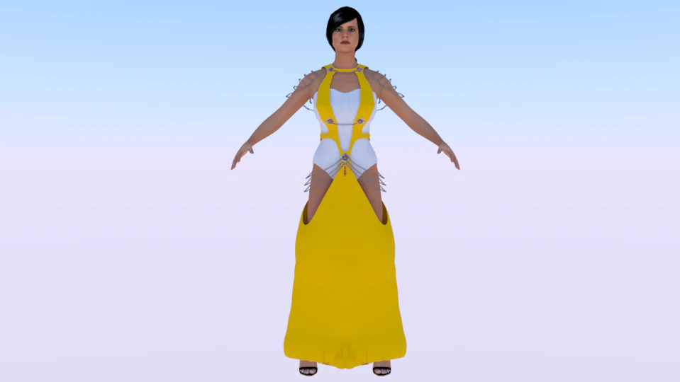 Woman in a Dress 065 3D Model .c4d .max .obj .3ds .fbx .stl .blend 