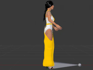 Woman in a Dress 065 3D Model