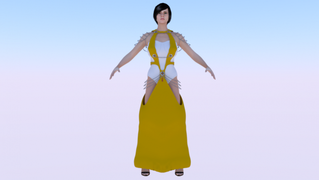 Woman in a Dress 066 3D Модель .c4d .max .obj .3ds .fbx .stl .blend
