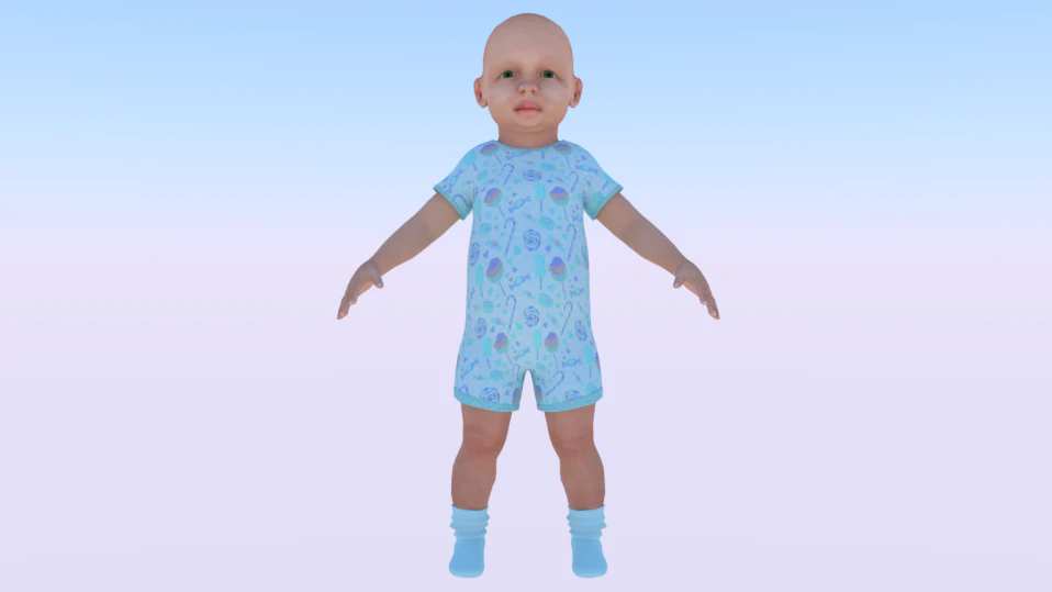 Baby Boy in a Jumper 01 3D Model .c4d .max .obj .3ds .fbx .stl .blend