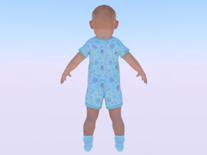 Baby Boy in a Jumper 01 3D Model