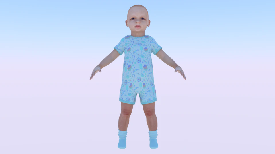 Baby Girl in a Jumper 01 3D Model .c4d .max .obj .3ds .fbx .stl .blend 