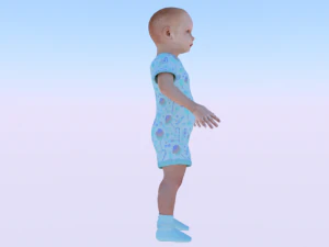 Baby Girl in a Jumper 01 3D Model