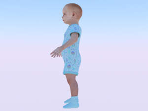 Baby Girl in a Jumper 01 3D 모델