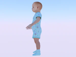 Baby Girl in a Jumper 01 3D Model