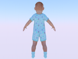Baby Girl in a Jumper 01 3D 모델