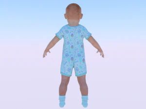 Baby Girl in a Jumper 01 3D Model
