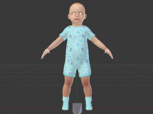Baby Girl in a Jumper 01 3D 모델