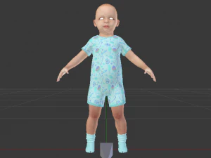 Baby Girl in a Jumper 01 3D Model