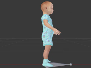 Baby Girl in a Jumper 01 3D Model